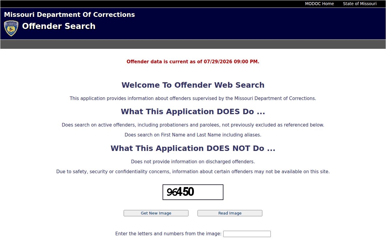Missouri DOC Offender Search used after Gasconade County state sentencing