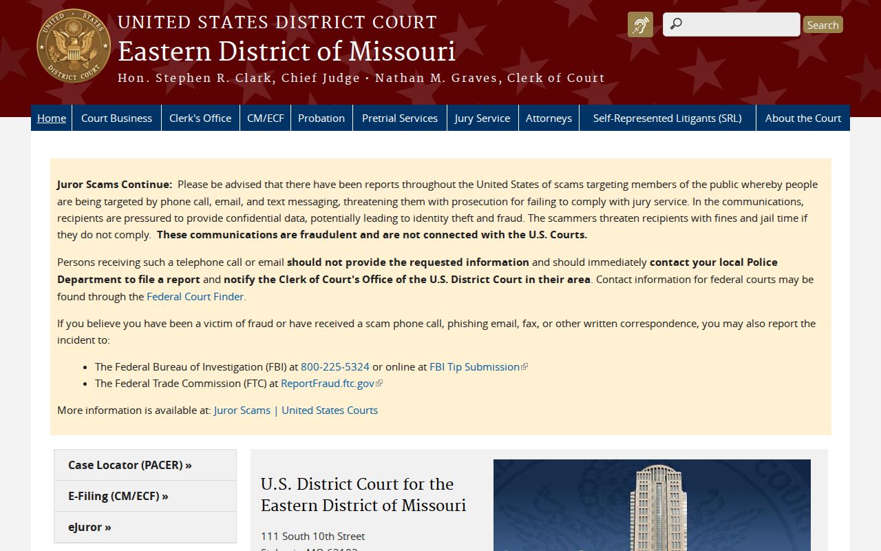 Gasconade County federal criminal case records in the Eastern District of Missouri