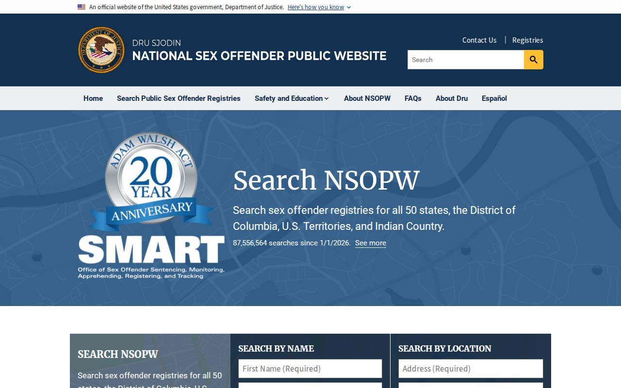 Gasconade County sex offender check through the national NSOPW registry
